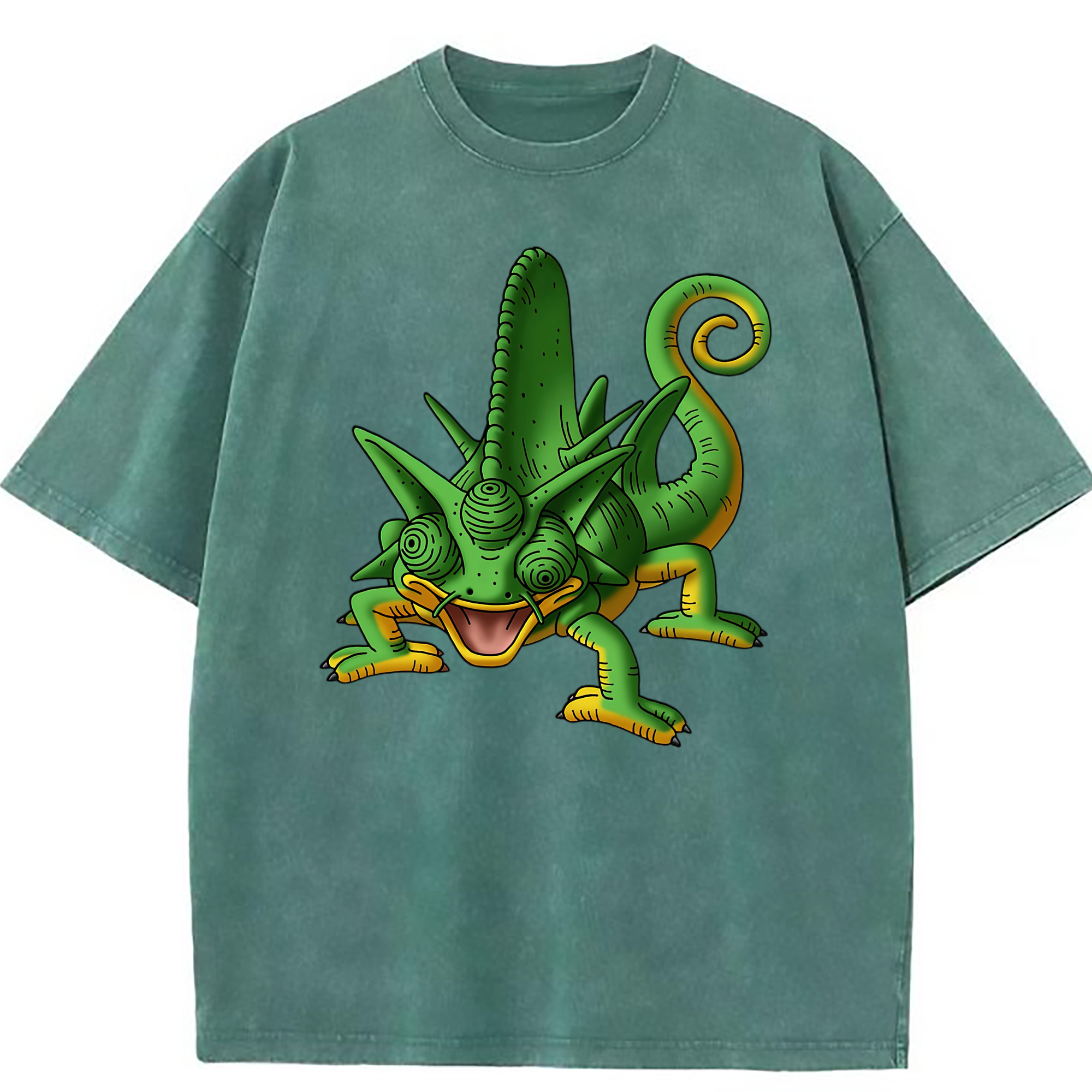 （画像用） ドラゴンクエスト Doragon Kuesuto Dragon Quest 綿100% ヴィンテージ風 半袖Tシャツ（フロントプリント）